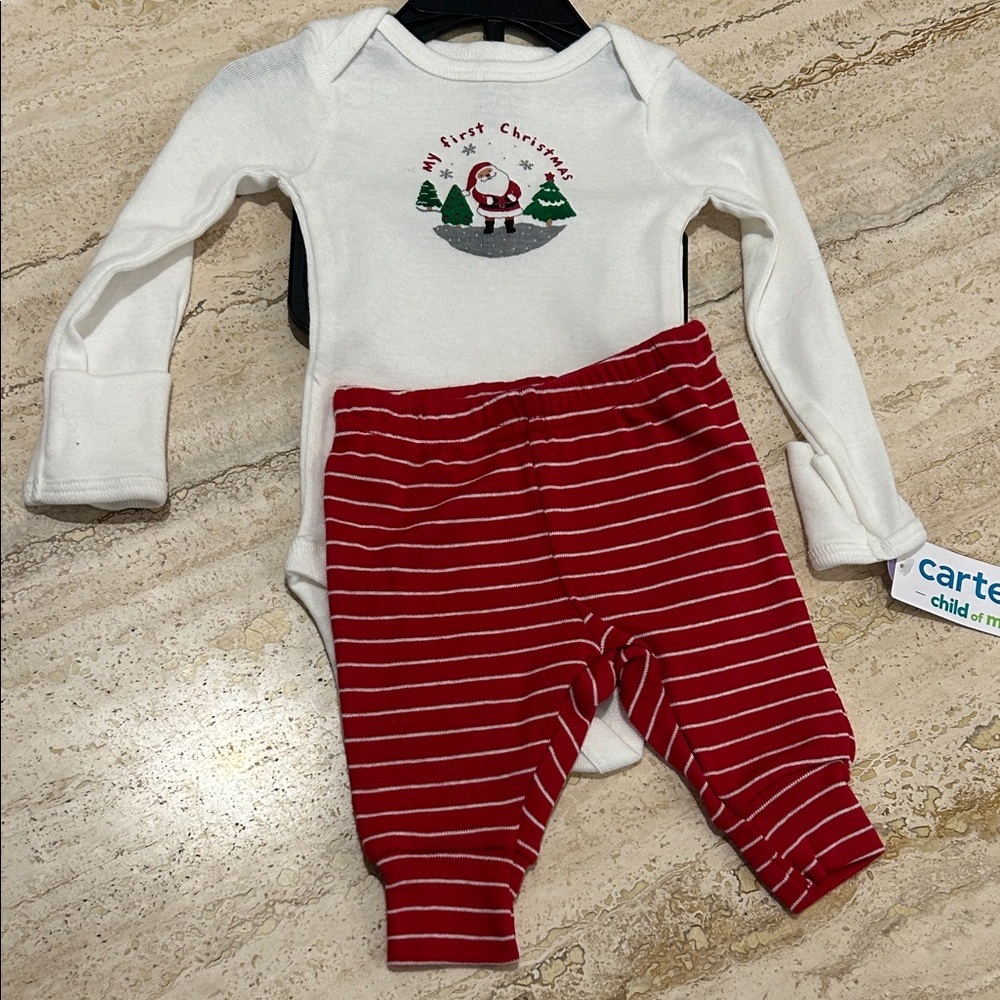 NEW 🆕 Carter's First Christmas White and Red Baby Set Newborn